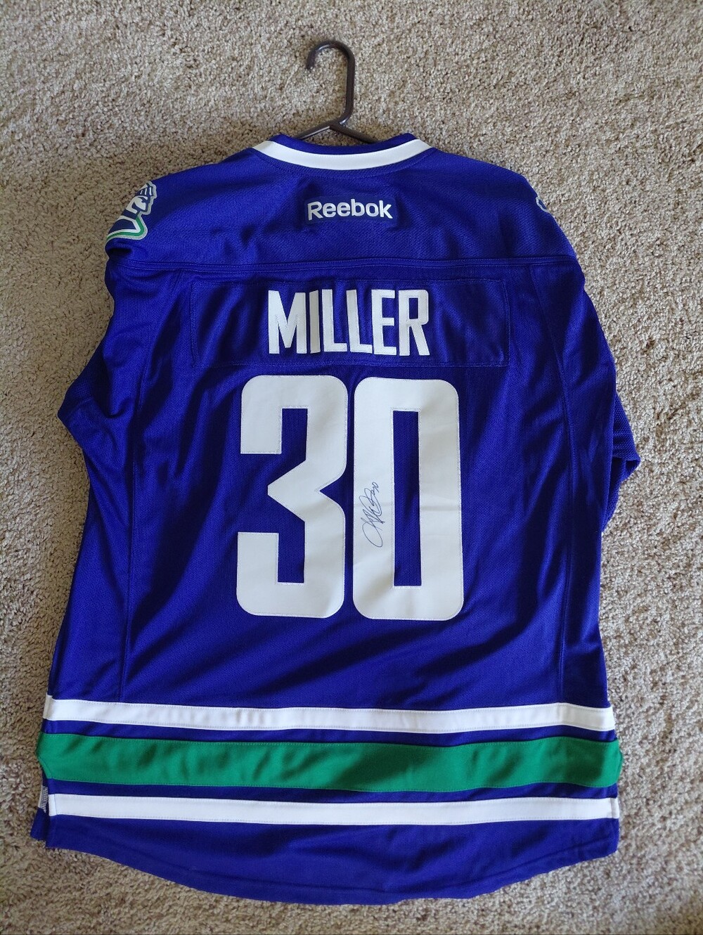 Ryan Miller Autographed Vancouver Canucks Blue Reebok NHL Jersey